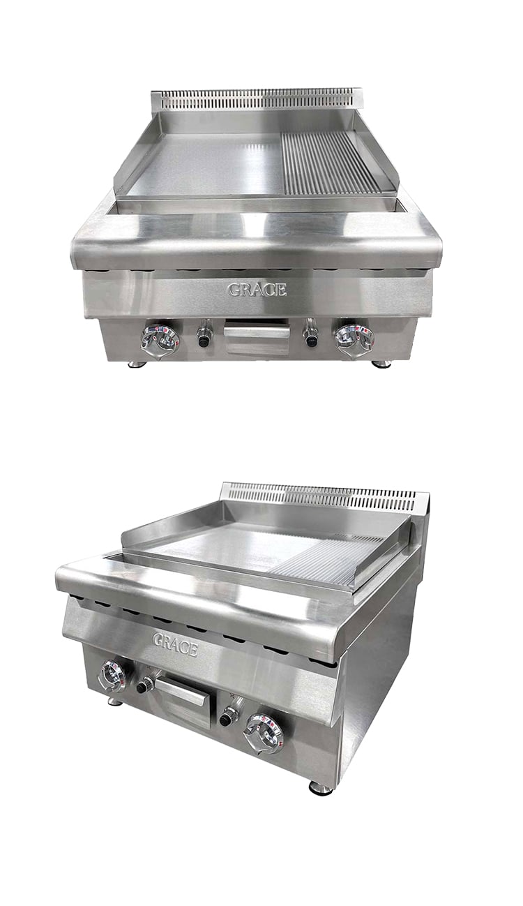 GR-404 half grooved countertop griddle