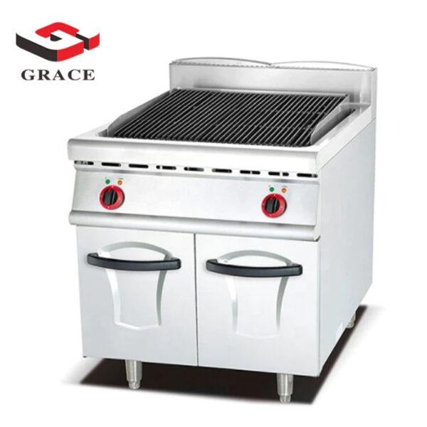 Gas Lava Rock Grill with Cabinet