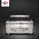 Gas lava rock charbroiler counter top