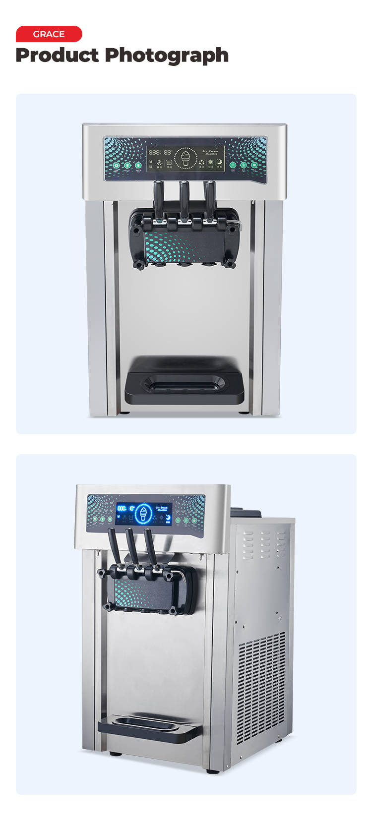 GR-L20AC Countertop Ice Cream Machine 2