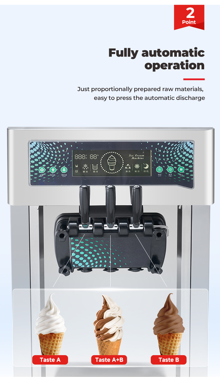 Grace Countertop Ice Cream Machine 2 with 3 dispensers 2