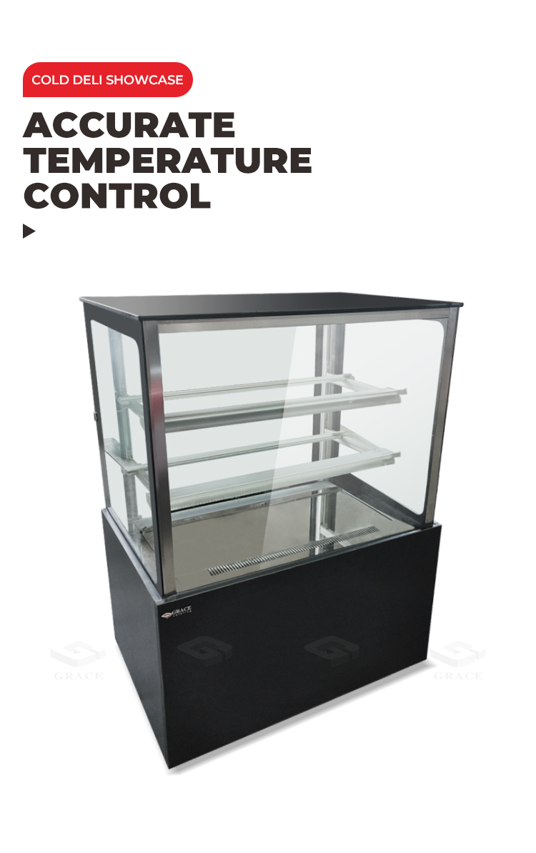 square glass deli showcase