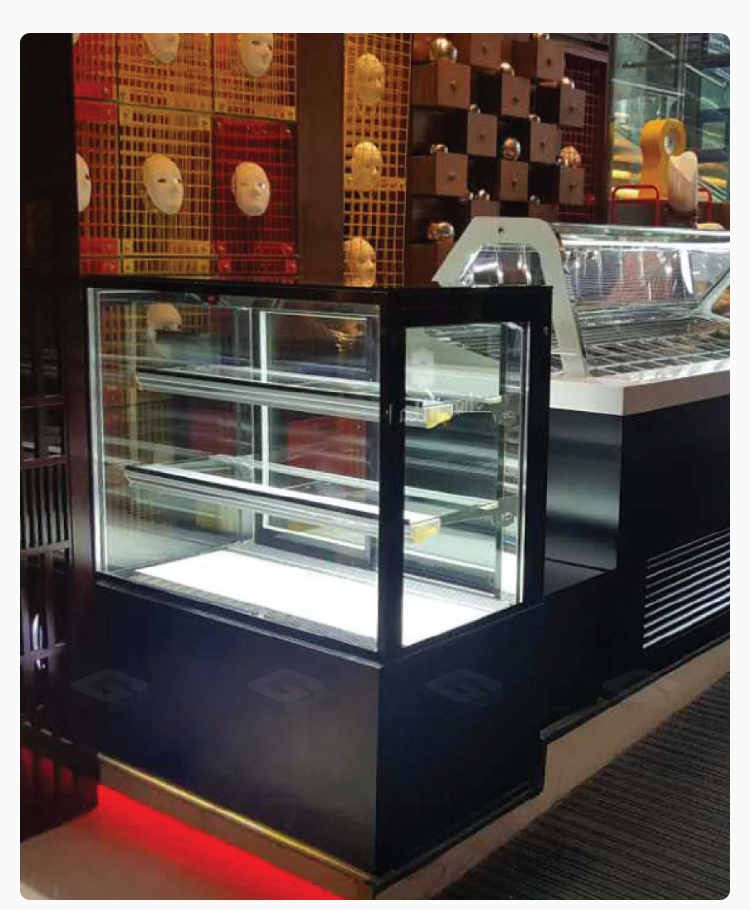 square glass deli case