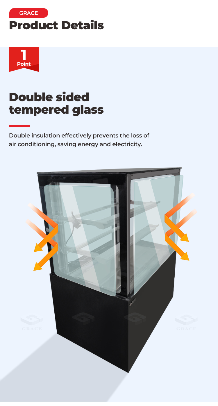 tempered glass deli showcase