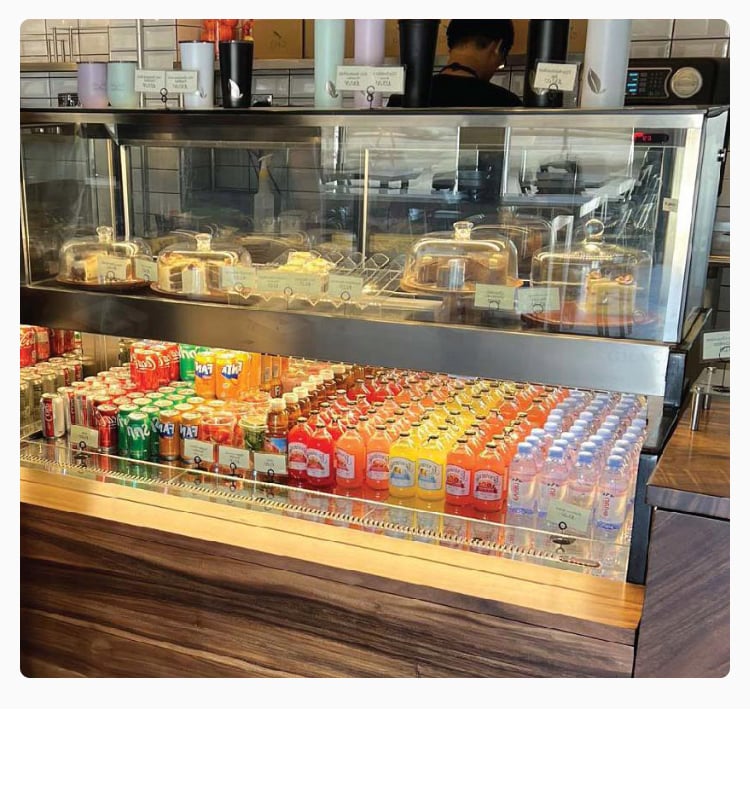 1800mm stainless steel square glass deli case 