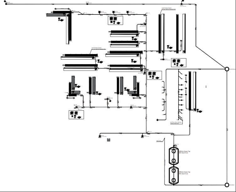GRACE Tabubil kitchen drainage system design with stainless steel linear floor drains 1 to 60 gradient and 6800 litre Class B lid grease traps for OK Tedi PNG project